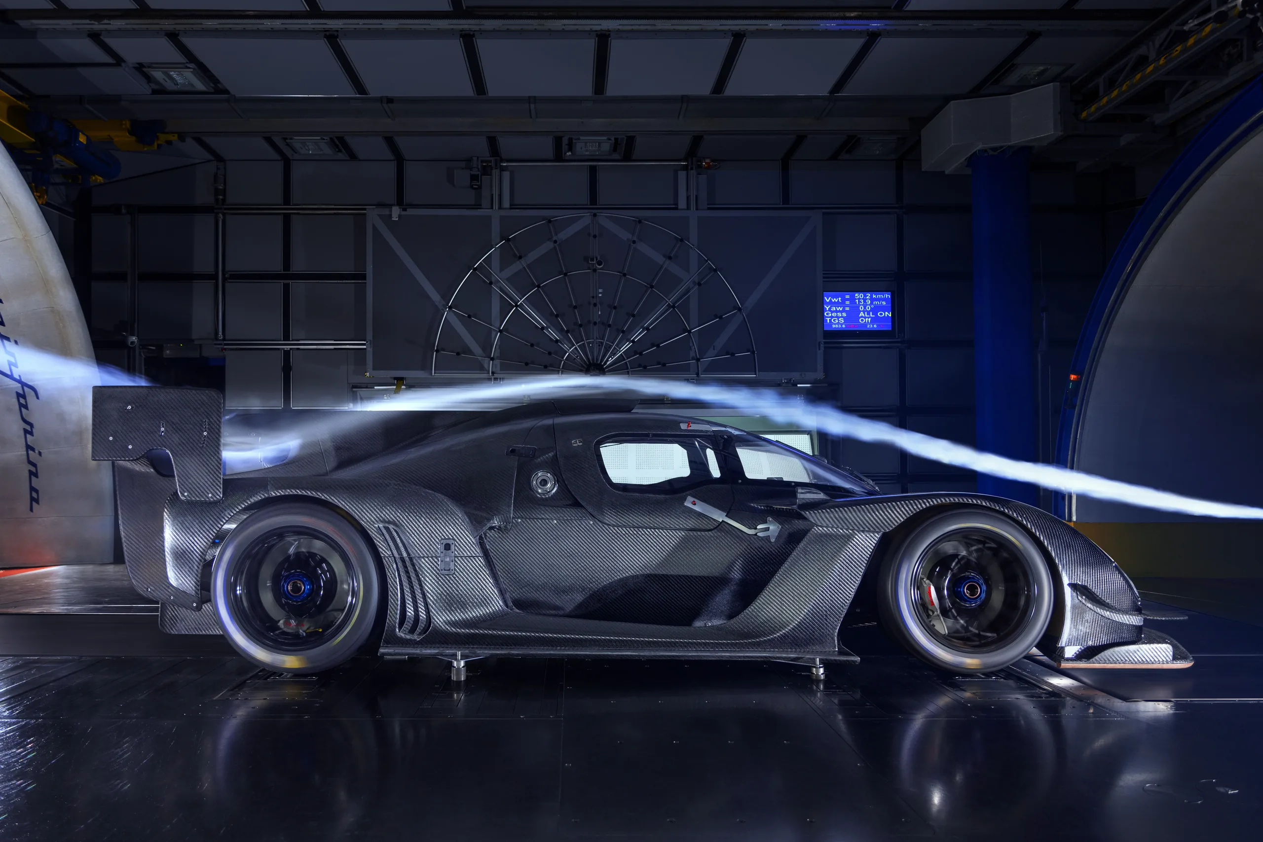 Kalana in Pininfarina wind tunnel, side profile ? aerodynamic data source for Tahkuna