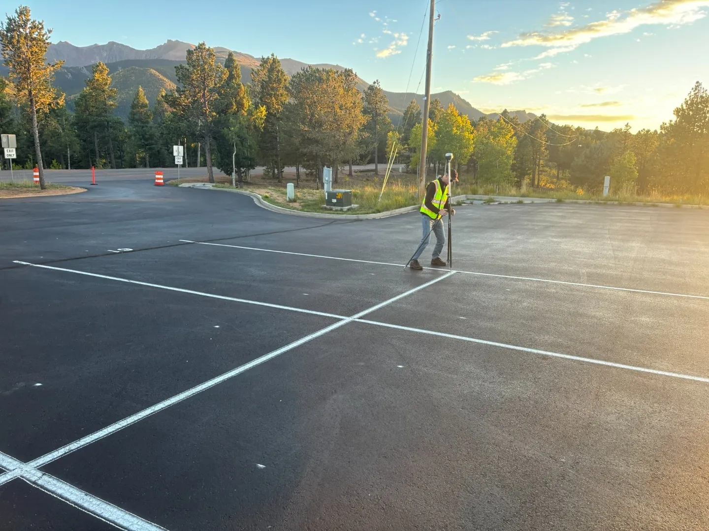 Surveying Pikes Peak at dawn