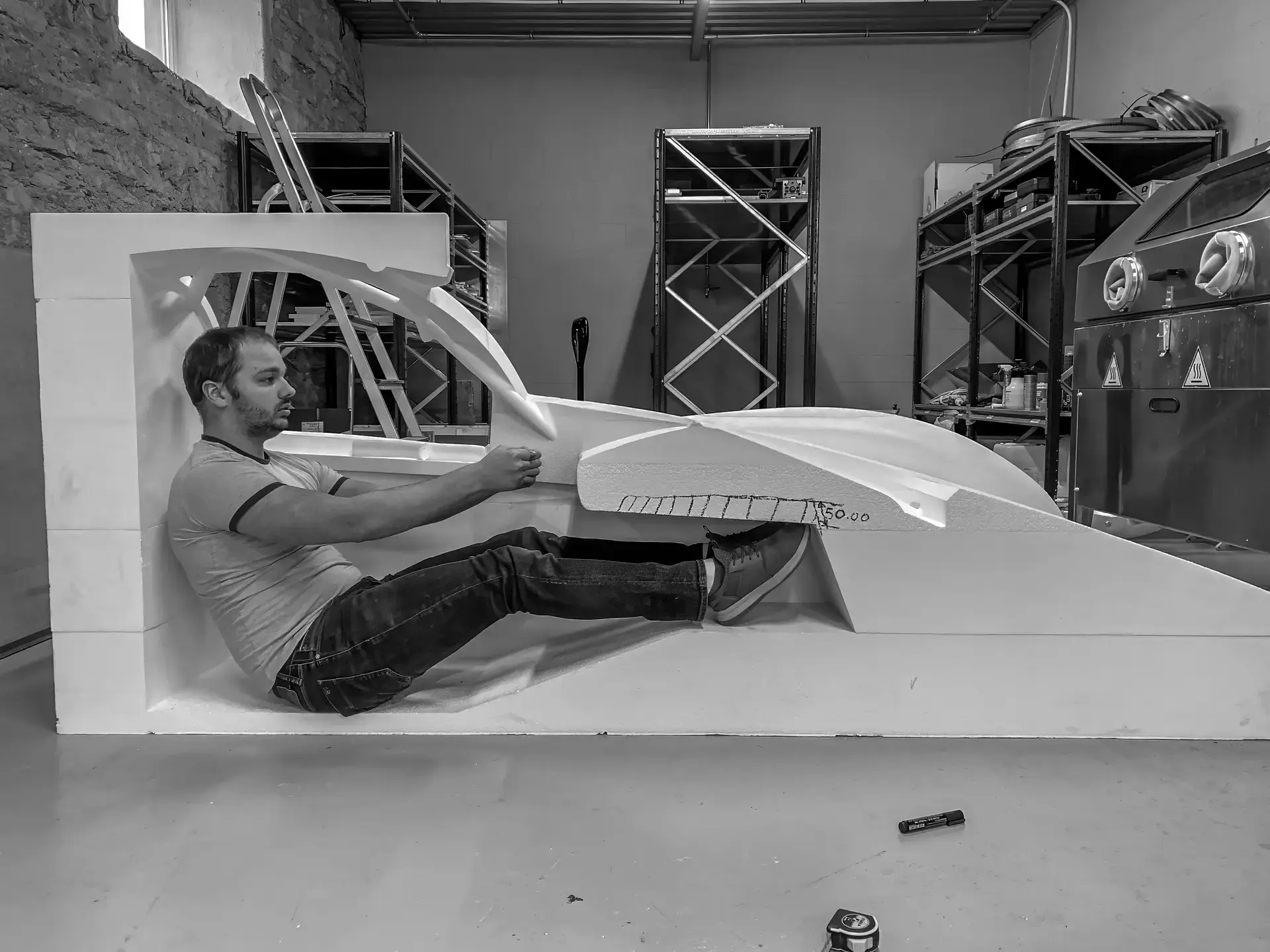 Styrofoam body mockup, Pärnu mnt 388E workshop
