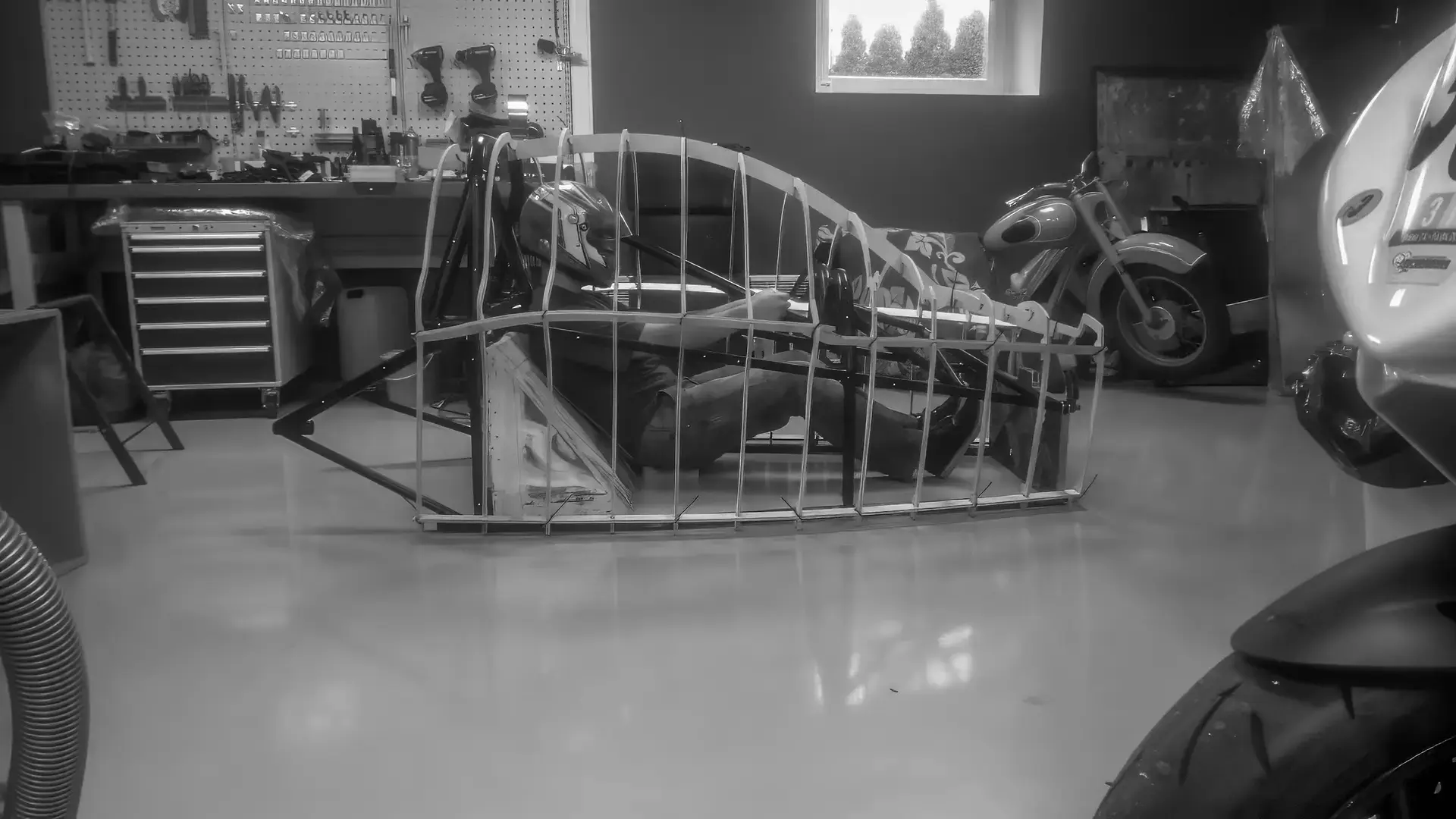 Car mockup under construction, Pärnu mnt 289 workshop