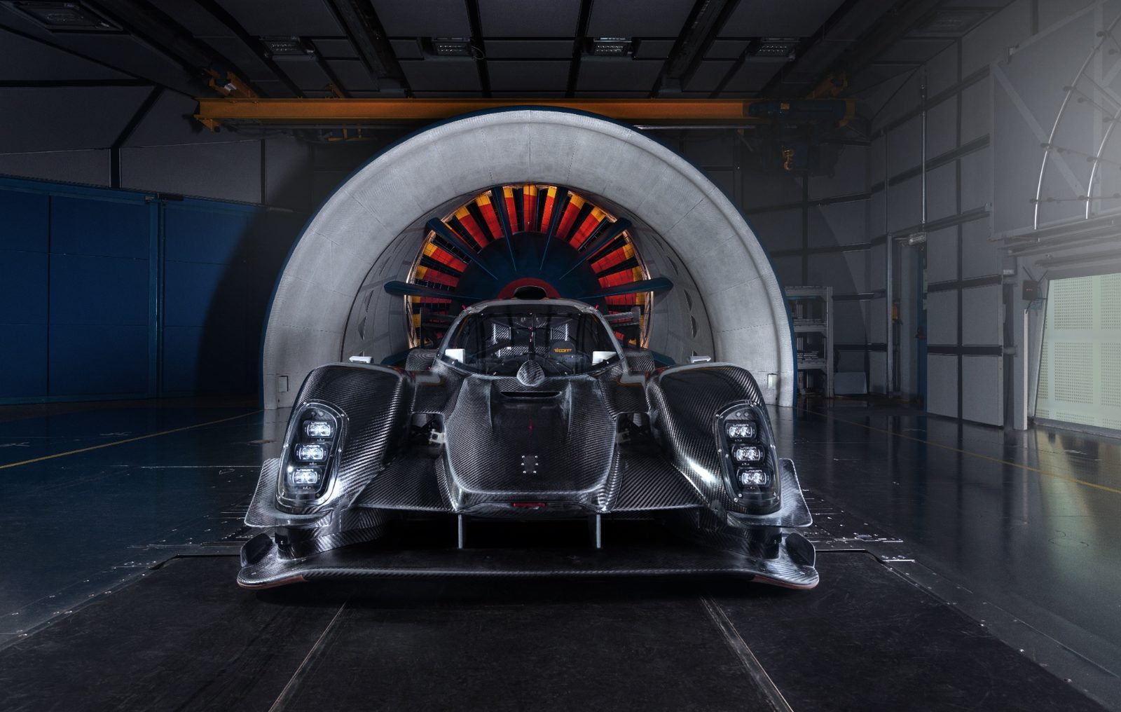 Kalana development mule facing camera in the Pininfarina wind tunnel